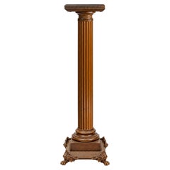 19th Century French Napoleon III Fluted Forged Iron Column with Doric Details