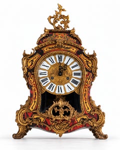 Louis XV Style Boulle Mantel Table Clock with Sun Pendulum, 20th Century