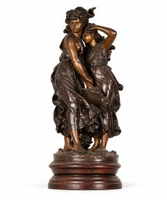 Sculpture figurative de protection en bronze d'Hippolyte François Moreau, XIXe siècle.