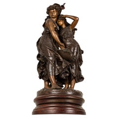 Sculpture figurative de protection en bronze d'Hippolyte François Moreau, XIXe siècle.