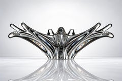 Coupe centre de table Baccarat Art Déco, verre soufflé à la main, France