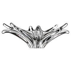 Coupe centre de table Baccarat Art Déco, verre soufflé à la main, France