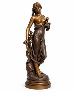 Diana Bronze Sculpture by Edouard Drouot, Napoleon III, 19th Century, France