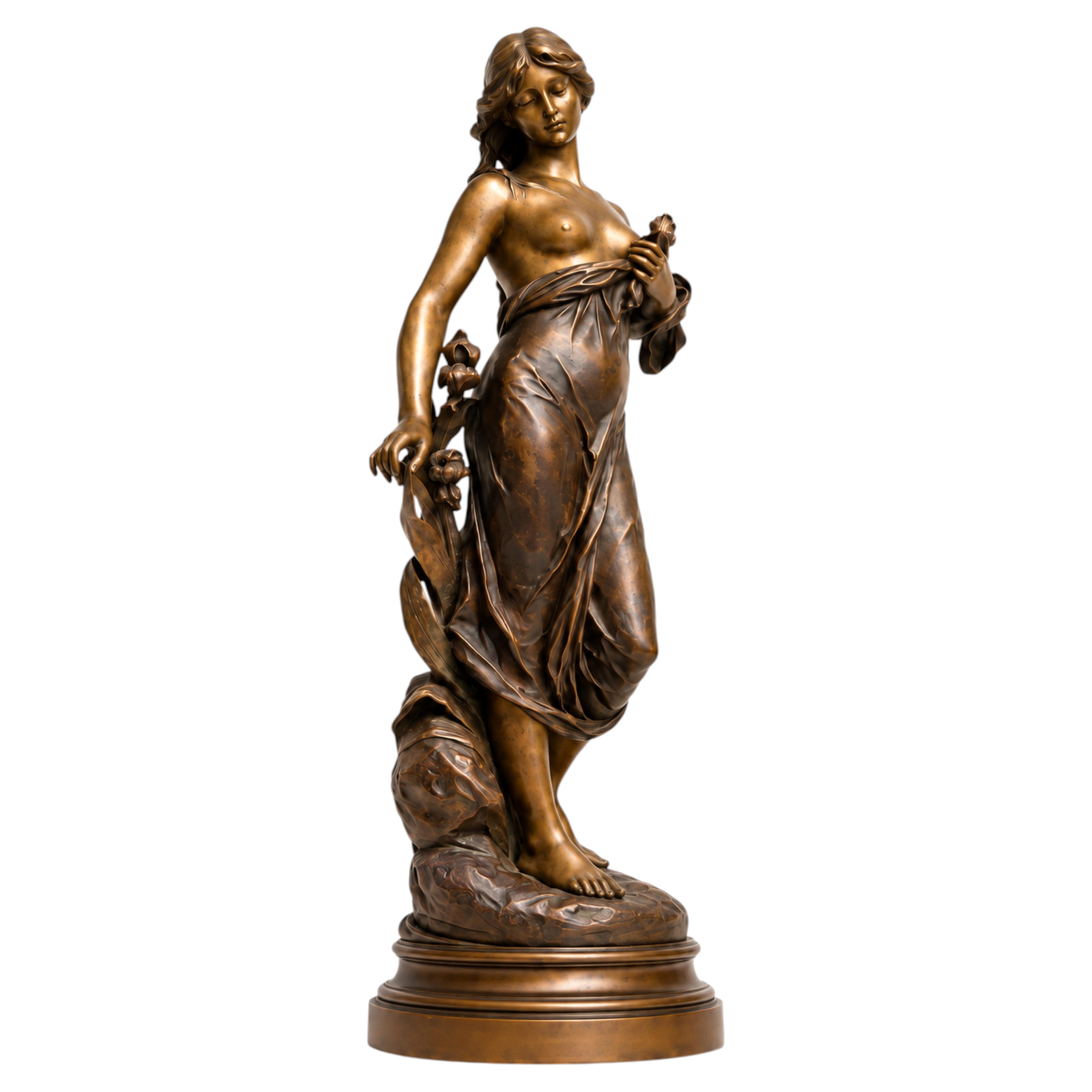 Diana Bronze Sculpture by Edouard Drouot, Napoleon III, 19th Century, France