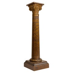 19th Century Napoleon III Pedestal Column with Fluted Shaft and Acanthus Capital