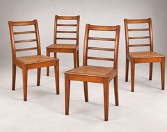 Set Of Four Straw Upholstery Chairs, 20th Century