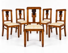 Juego de cinco sillas de comedor Art Déco, 1939-1949, portuguesas, siglo XX