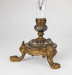 French Gilt Bronze and Champlevé Enamel Trumpet Vase, Late 19th Century