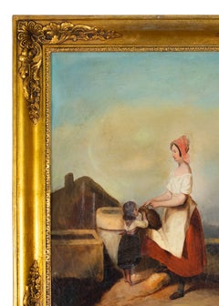 Pintura francesa, Madre e hijo de E. Picart, siglo XIX