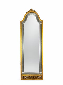 Miroir en bronze doré au sol, 20e siècle