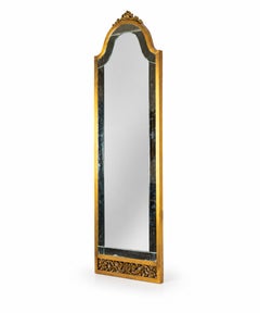 French Gilded Floor Bronze Mirror, 20th Century