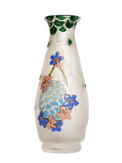 Vase en verre Art nouveau de François-Théodore Legras, gravure florale