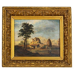 Romantic Landscape, Via Appia Pilgrims, 19th Century, Small Sized