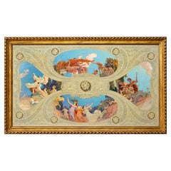Peinture à l'huile Art Nouveau, Etude d'église, 20e siècle, Edouard Bauhain