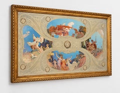 Peinture à l'huile Art Nouveau, Etude d'église, 20e siècle, Edouard Bauhain