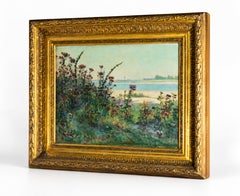 Beach Landscape Painting Attributed to Auguste Michel Nobillet, 19th Century