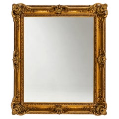 Goldener impressionistischer Spiegel aus Kastanienholz, frühes 20.
