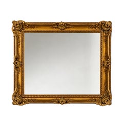 Goldener impressionistischer Spiegel aus Kastanienholz, frühes 20.