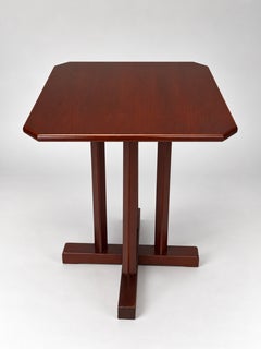 Art Deco Cherry Wood Bistro Table, Round Coffee or Cocktail Table, 20th Century