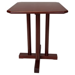 Art Deco Cherry Wood Bistro Table, Round Coffee or Cocktail Table, 20th Century