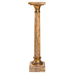 Colonne à piédestal ornementale en marbre Brocatelle Napoléon III, 19e siècle