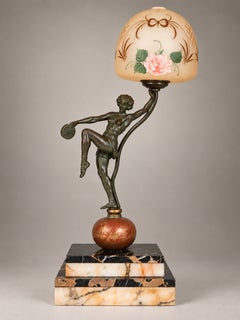 Art Deco Dancer Statue Table Lamp, 20th Century, France