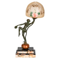 Art Deco Dancer Statue Table Lamp, 20th Century, France
