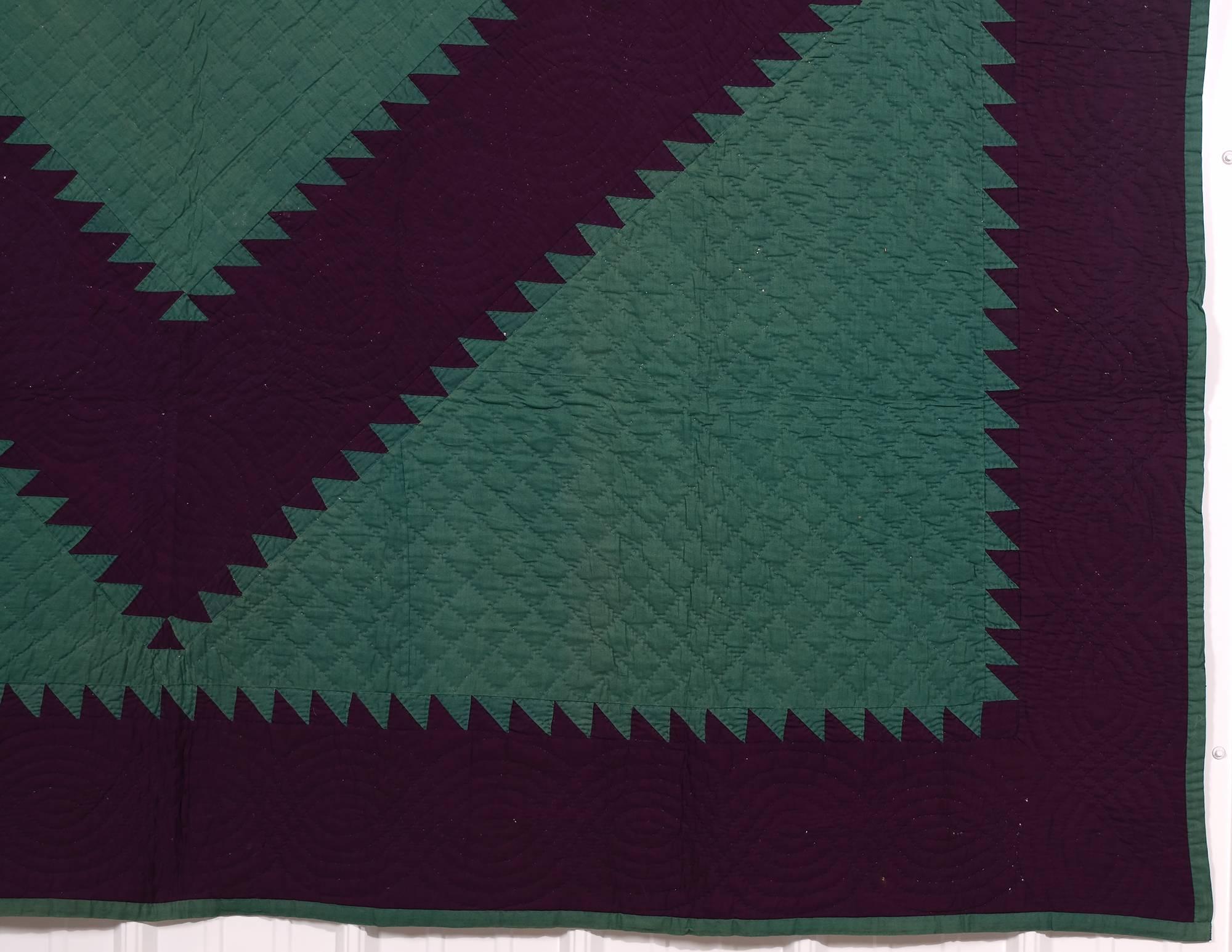 American Mennonite Sawtooth Diamond Quilt