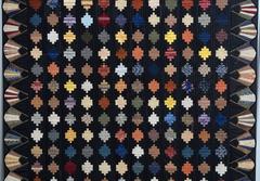 Victorian Silk Courthouse Steps Log Cabin Quilt