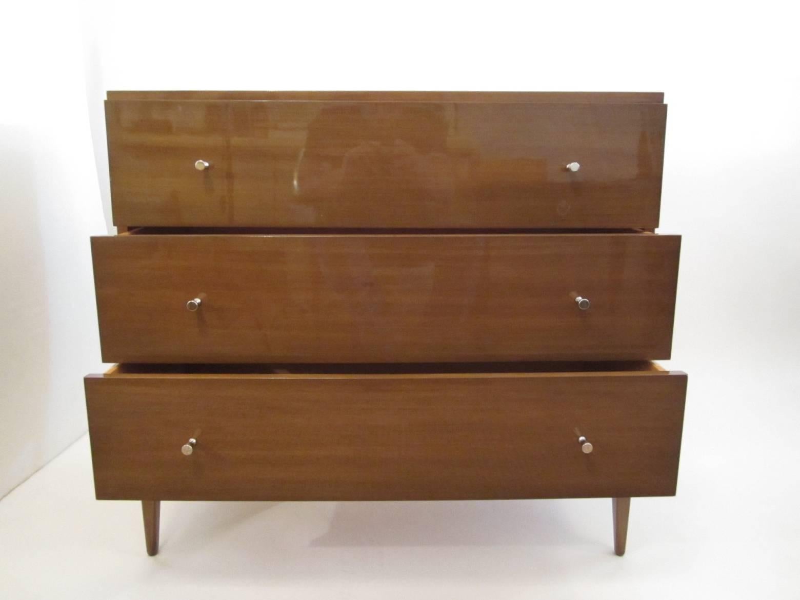 Paul McCobb Three-Drawer Chest of Drawers   In Excellent Condition In Miami, FL