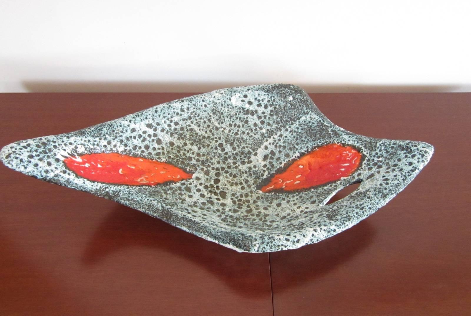 Mid-Century Modern Vallauris Textured Ceramic Bowl For Sale