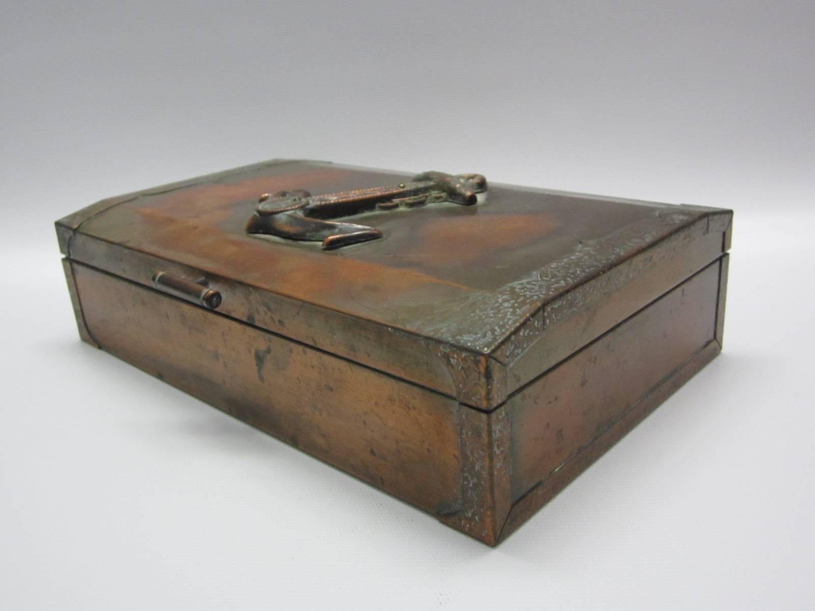 Japanese Handmade Copper Box with Anchor