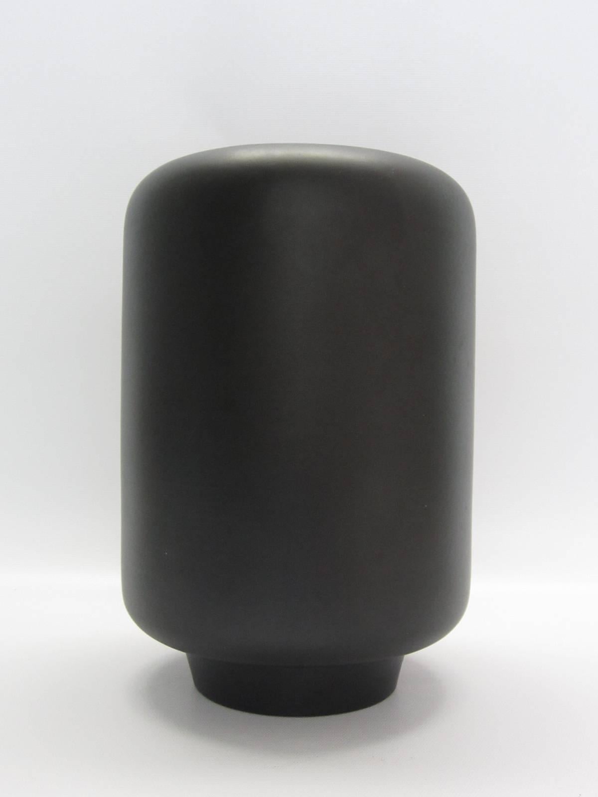Beautifully shaped, this matte black ceramic vase was designed by Tom Ford for the Gucci store in NYC. Signed and made in Italy.