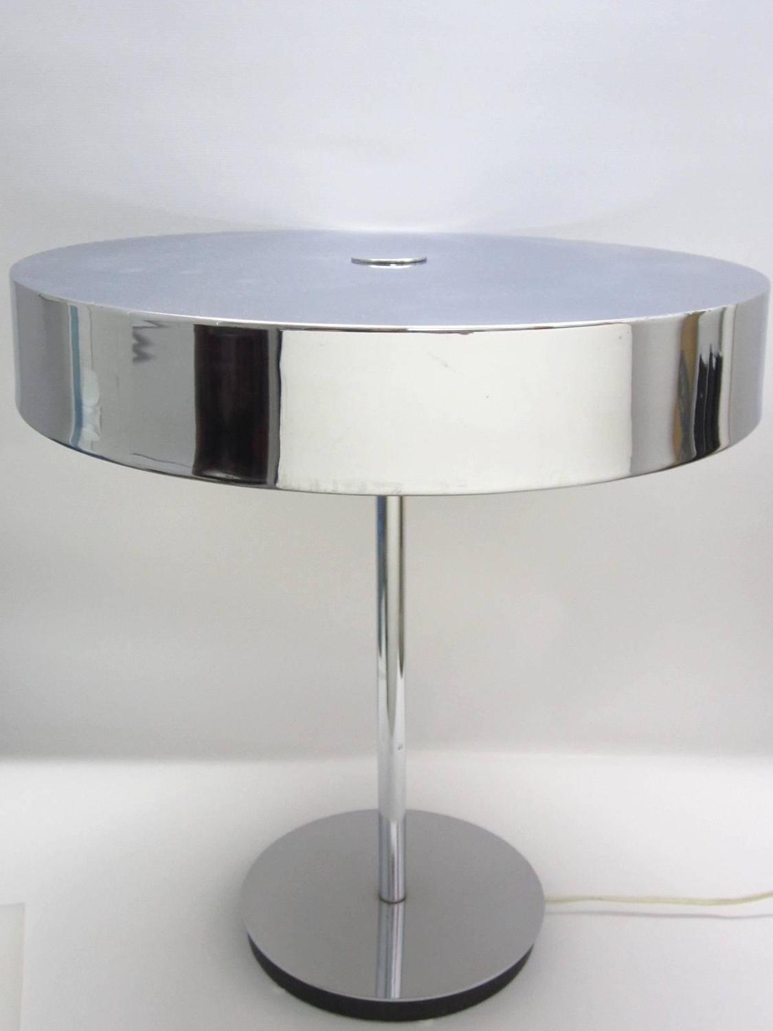 Chrome Italian Tabletop Lamp For Sale at 1stdibs