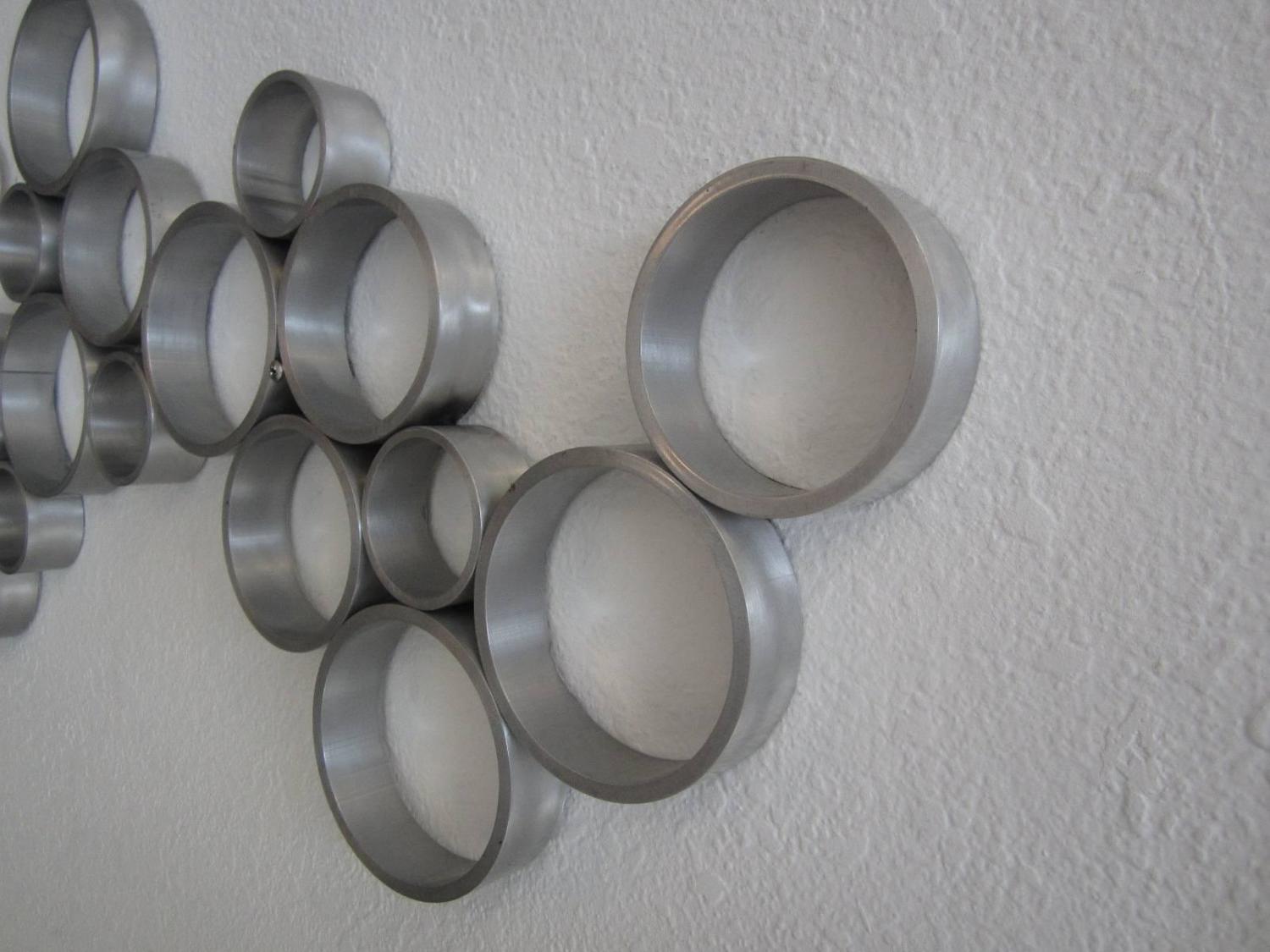 One of a Kind Metal Wall Sculpture "Circles" For Sale at 1stdibs