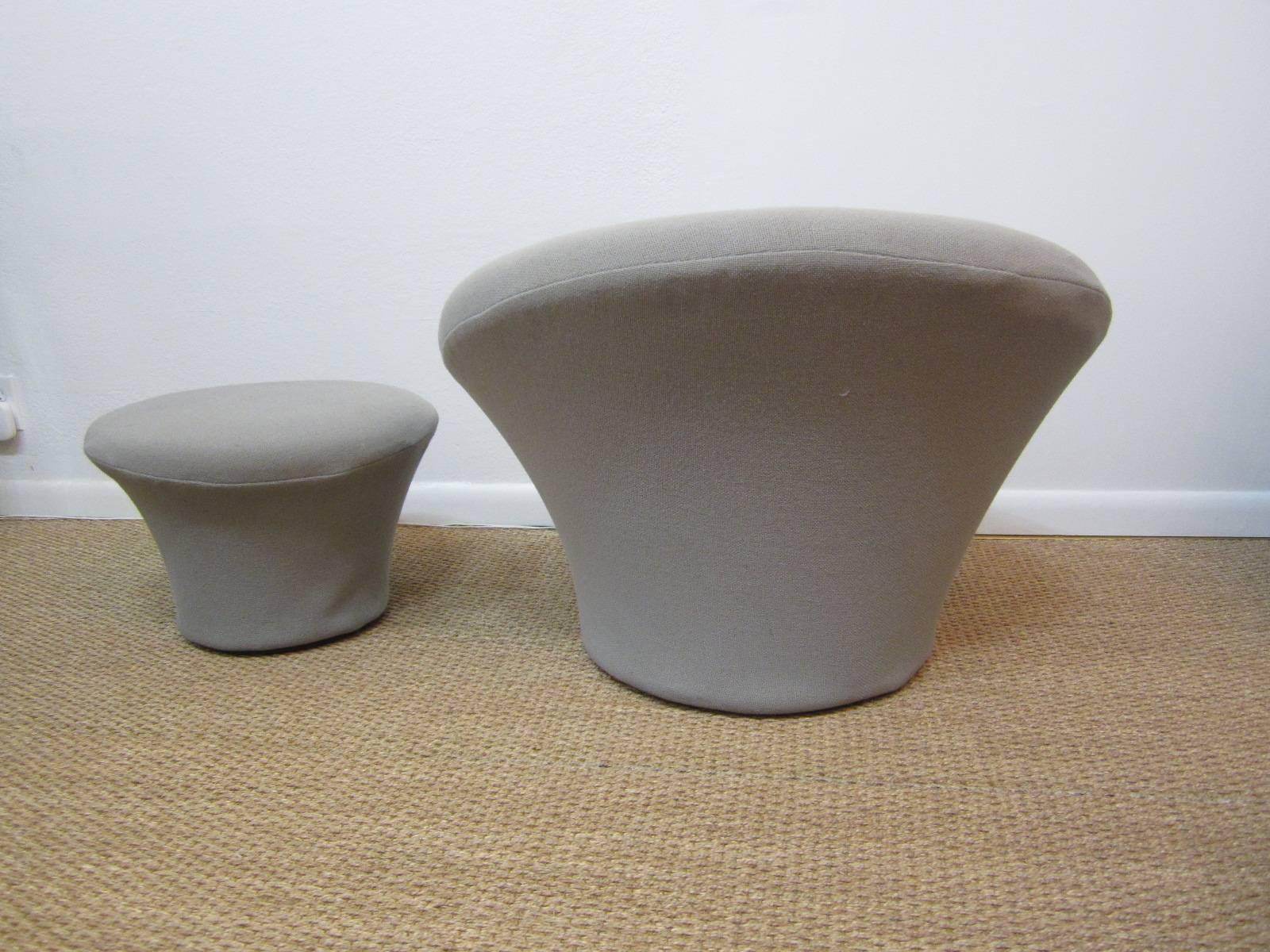 Mid-20th Century Pierre Paulin Mushroom Chair with Ottoman for Artifort