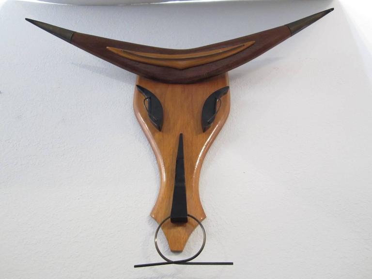 Wood and Iron WallMounted Sculpture For Sale at 1stDibs