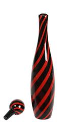 Archimede Seguso Handblown Murano Striped Glass Bottle with Stopper Signed