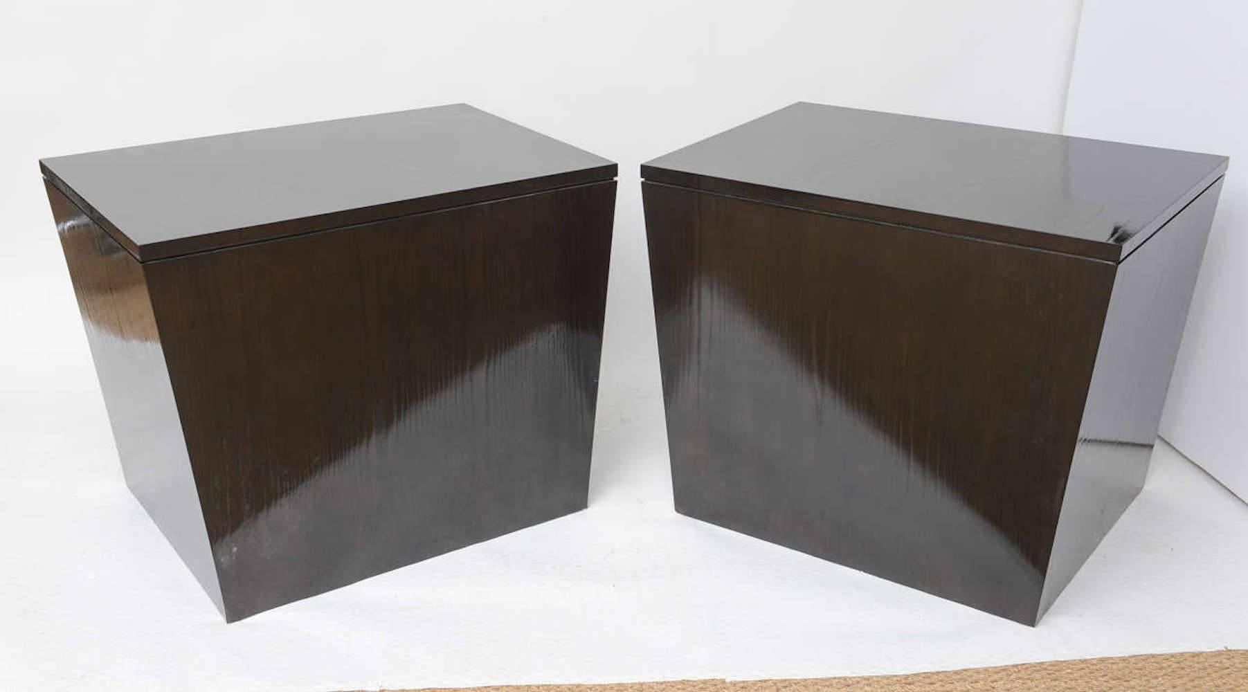 Pair of Ebonized Oak Inverted Chests of Drawers/ Bedside Tables   5