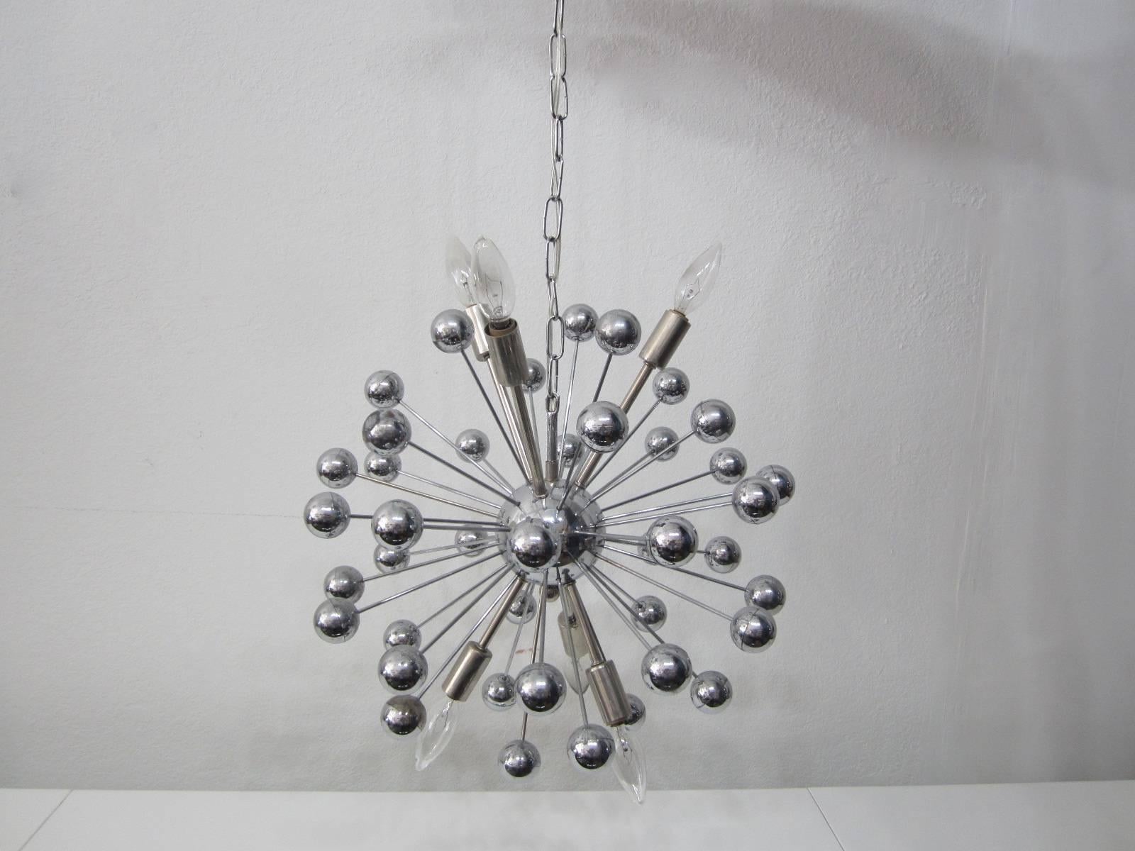 Italian Sputnik Spherical Pendant Chandelier For Sale 2