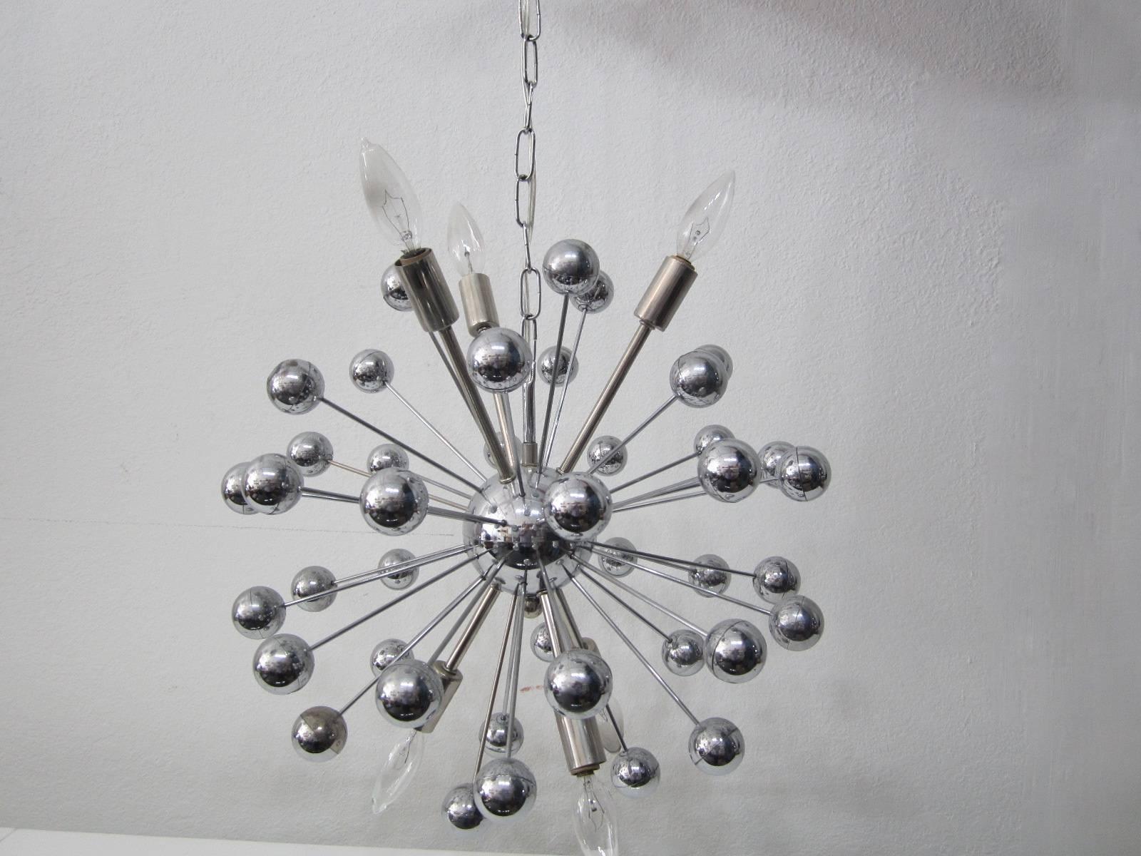 Italian Sputnik Spherical Pendant Chandelier For Sale 4