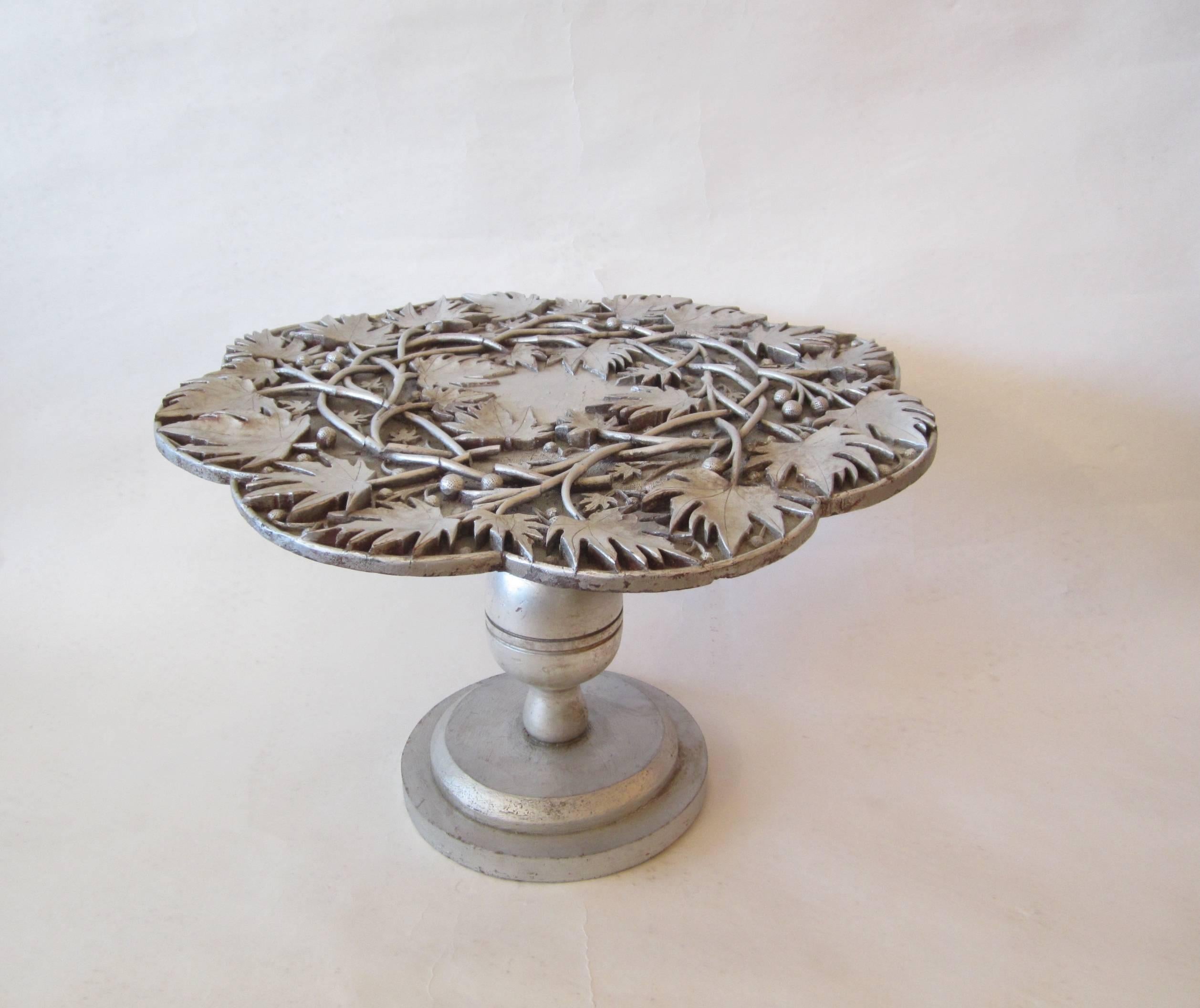 American James Mont Silver Leaf Side Table