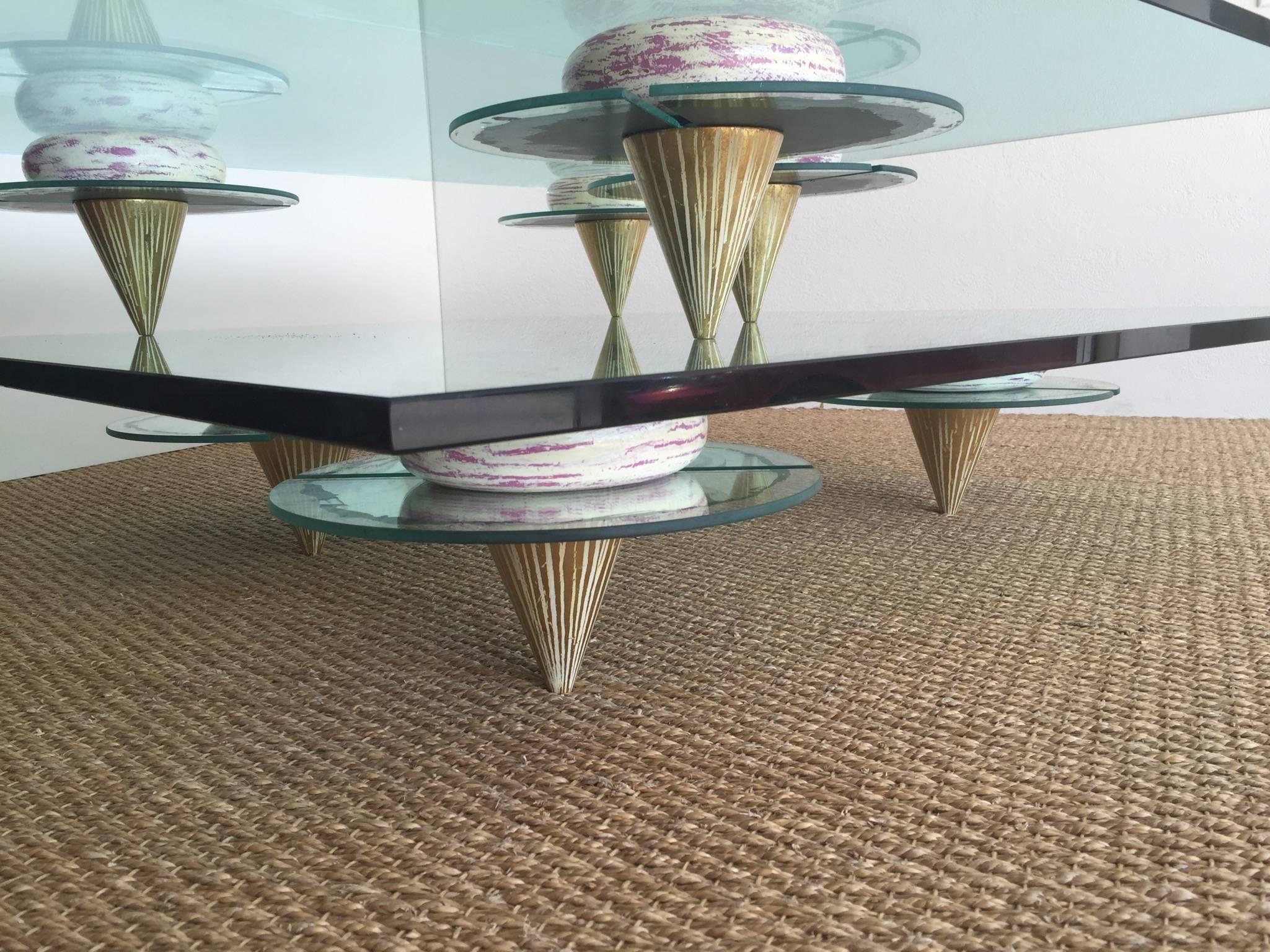 Memphis Period Cocktail Table Designed by Artist Carmen Spera, NY, NY, In Excellent Condition For Sale In Miami, FL