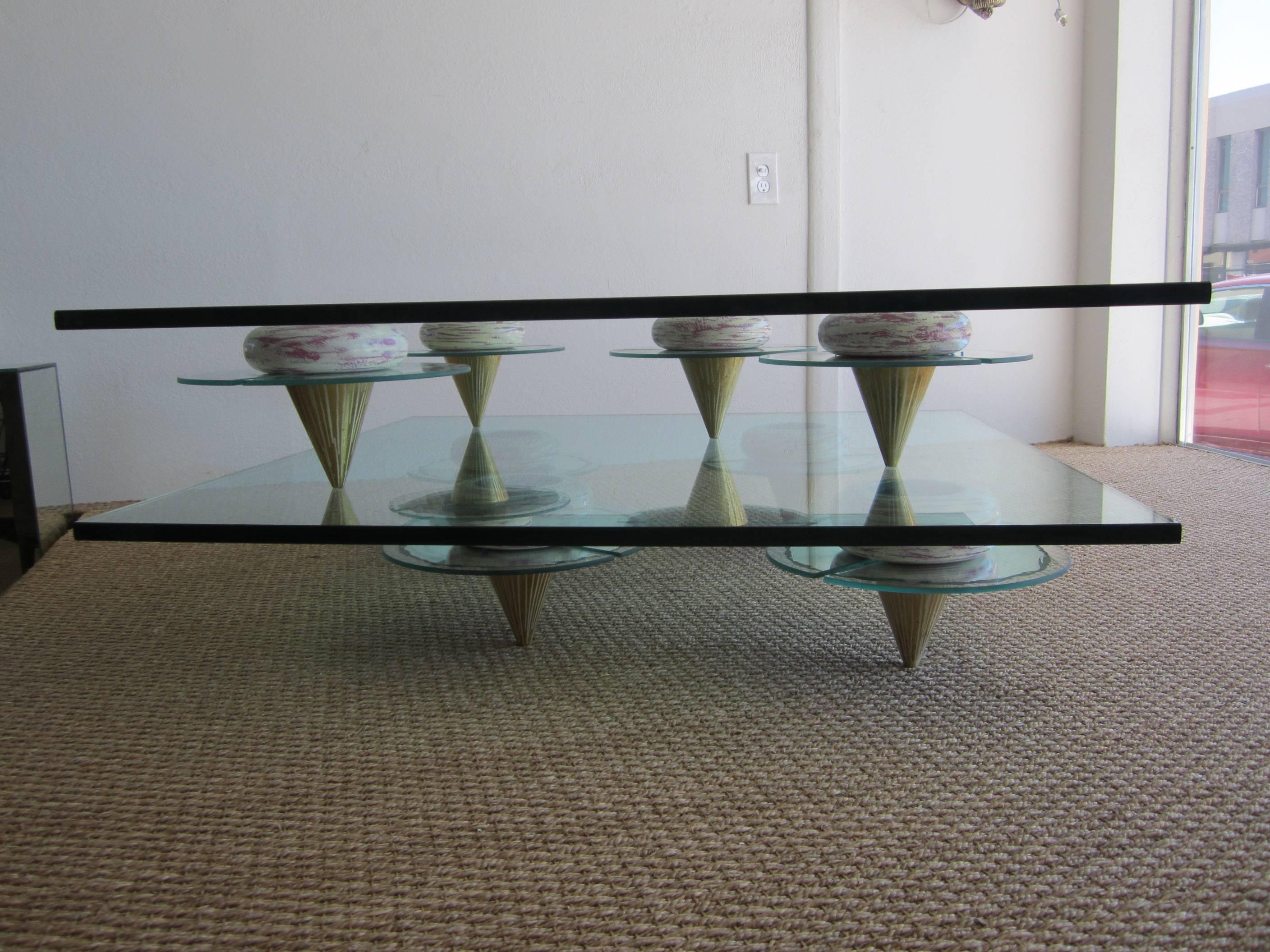 Ceramic Memphis Period Cocktail Table Designed by Artist Carmen Spera, NY, NY, For Sale