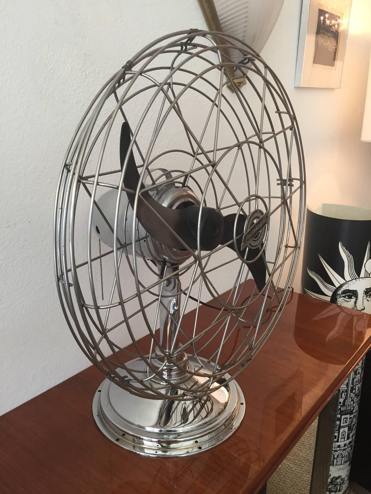 American Fresh'nd Aire Chrome Industrial Desk Fan, Model 20