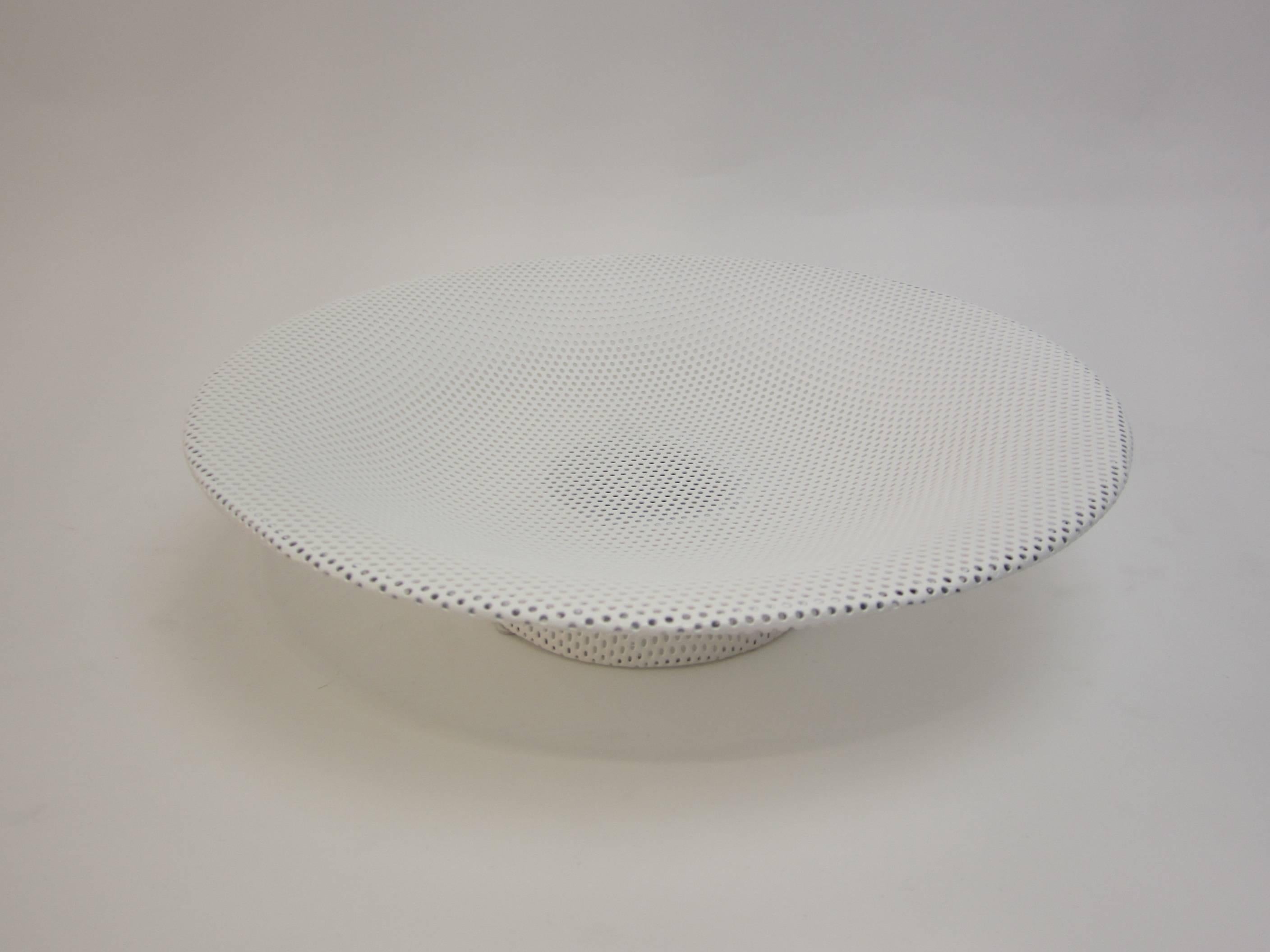 Mathieu Mategot Perforated Metal Pedestal Bowl, France, 1950s 3