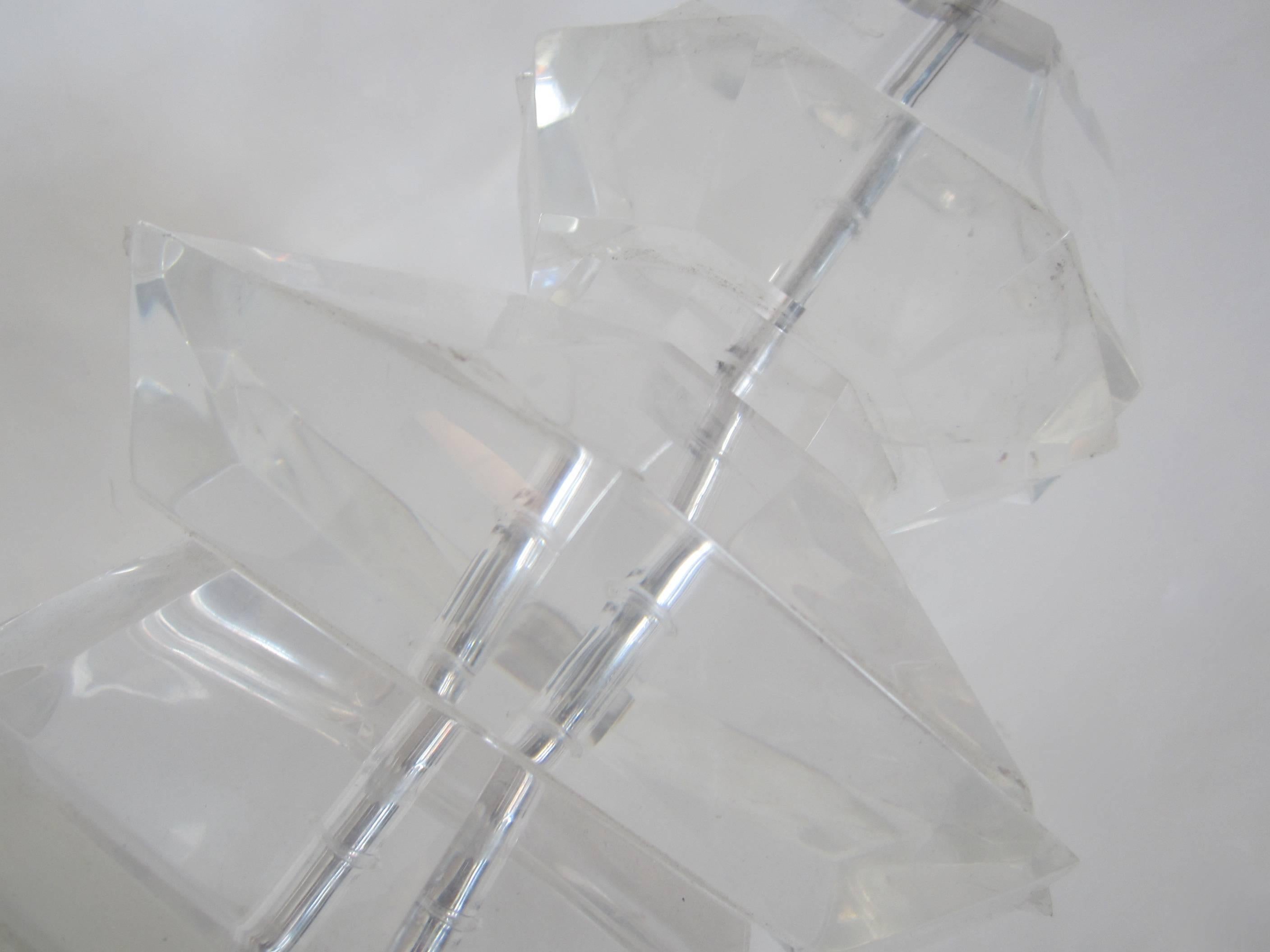 Impressive and Heavy Faceted Lucite Sculpture, Signed and Numbered  In Good Condition For Sale In Miami, FL