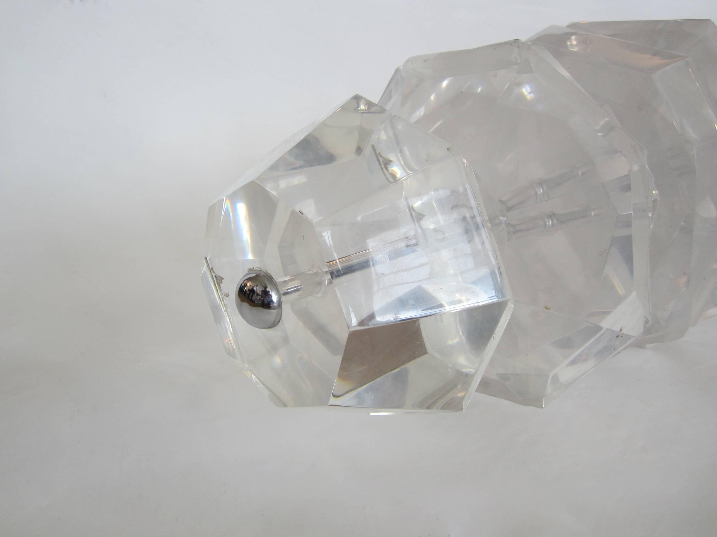 Impressive and Heavy Faceted Lucite Sculpture, Signed and Numbered  For Sale 1
