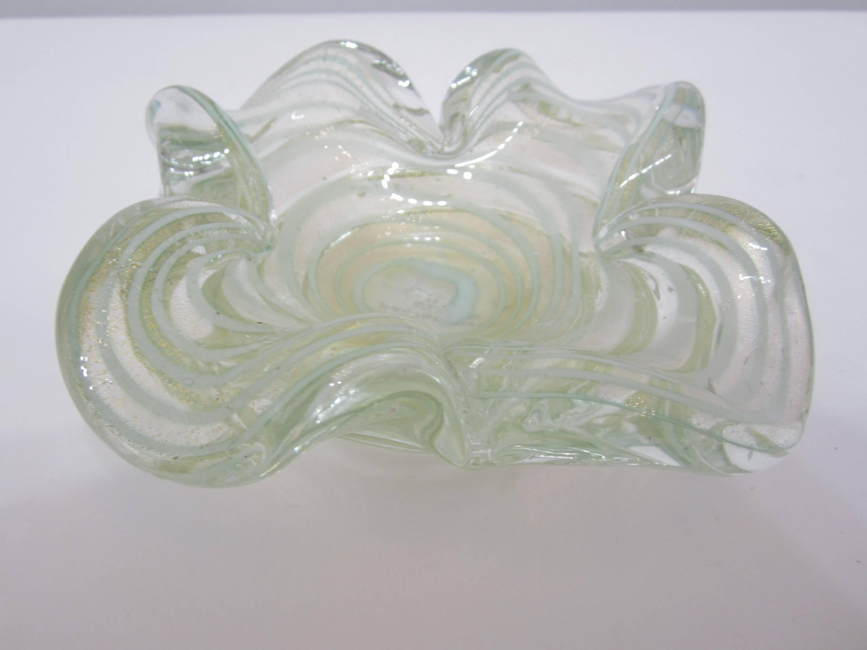 Mid-20th Century Handblown Murano Glass Vide-Poche  For Sale