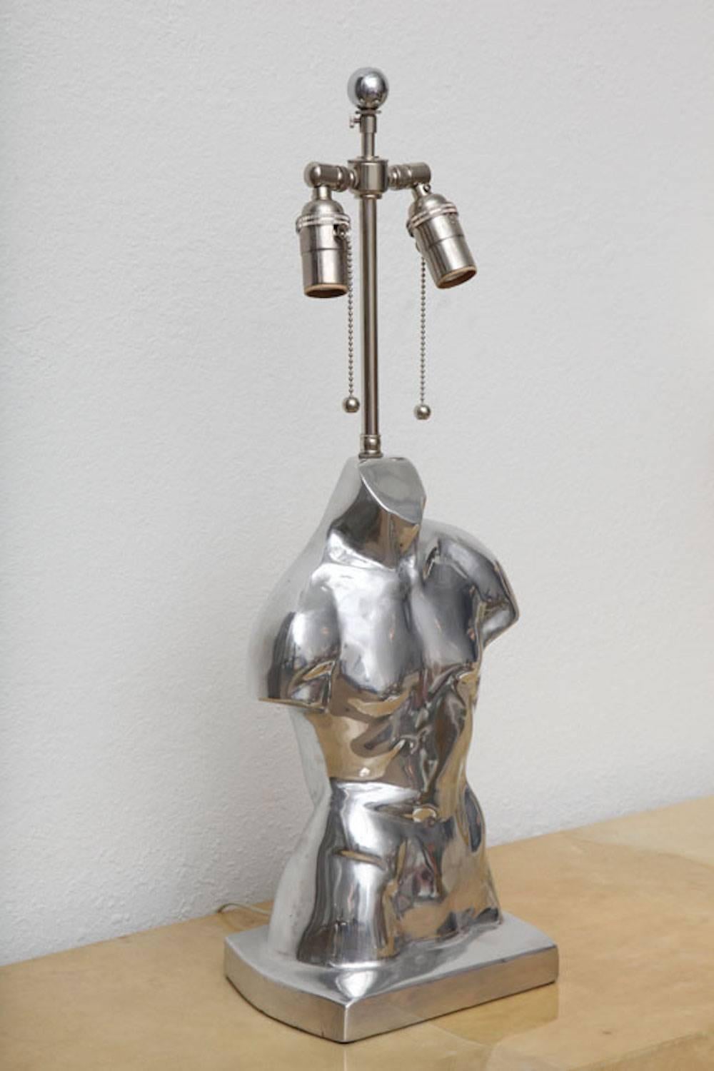 Metal Torso Lamp In Excellent Condition For Sale In Miami, FL